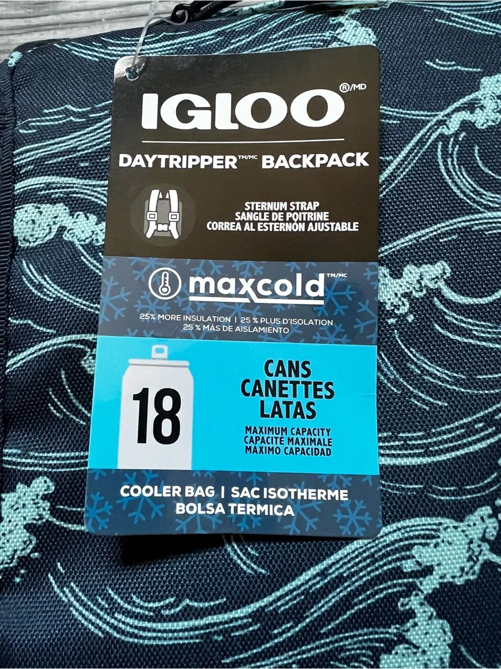 Igloo Daytripper Backpack Cooler in Navy Wave